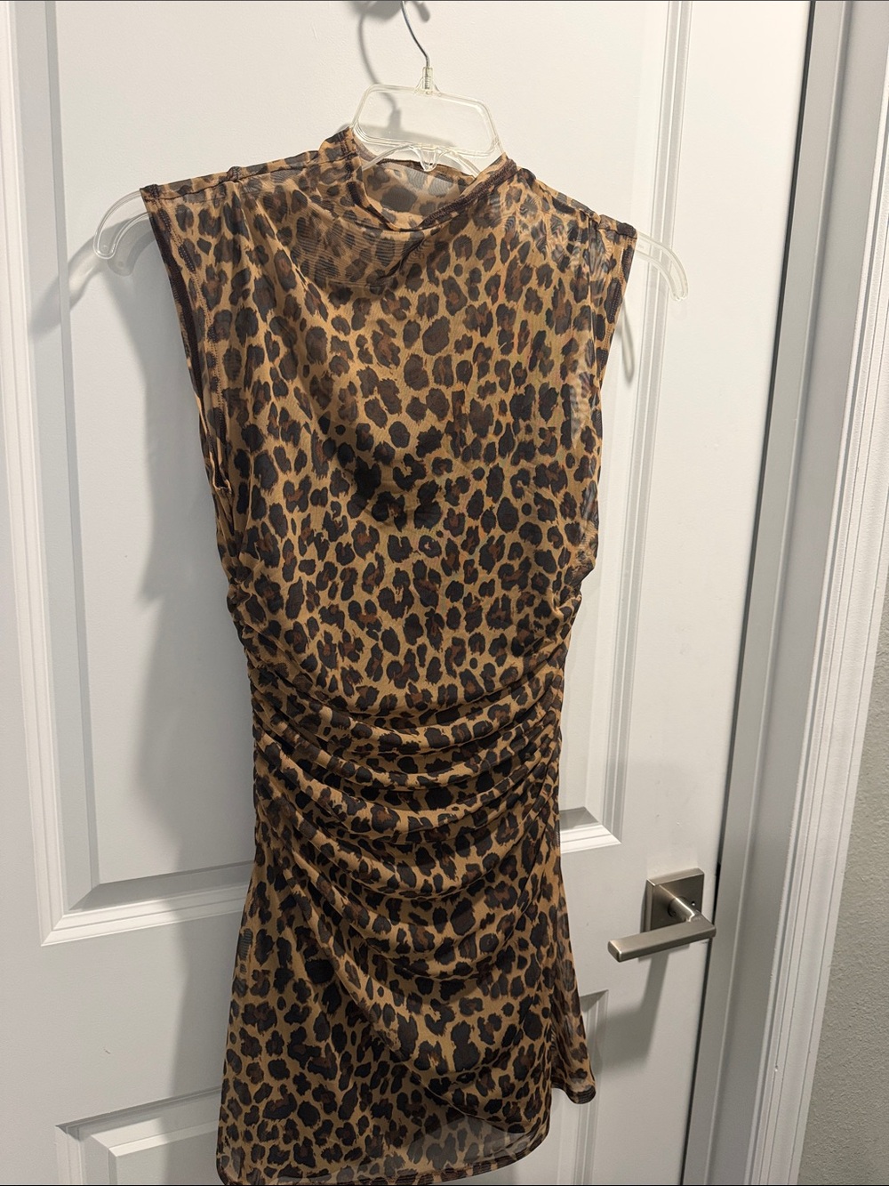 Abercrombie & Fitch Sleeveless Leopard Print Mini Dress - Brown/Black